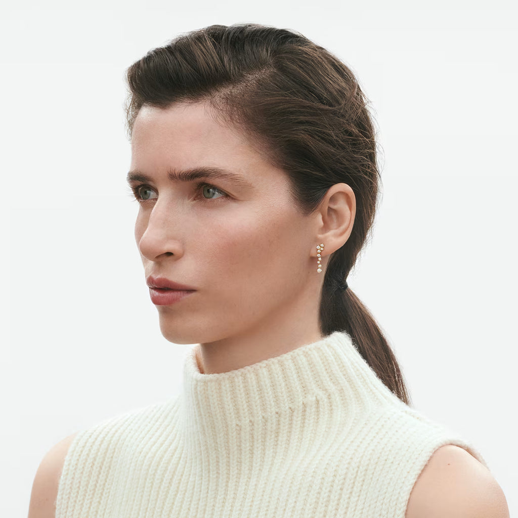 Georg Jensen Signature øreringer, gull med diamanter