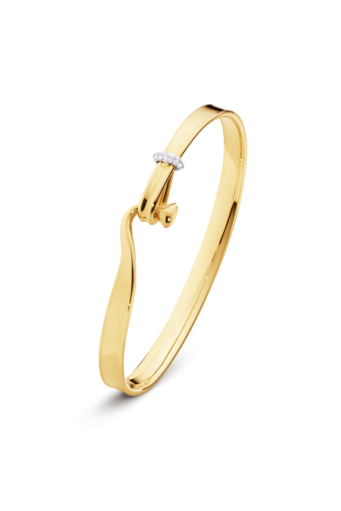 Georg Jensen Torun armring, gull med diamanter