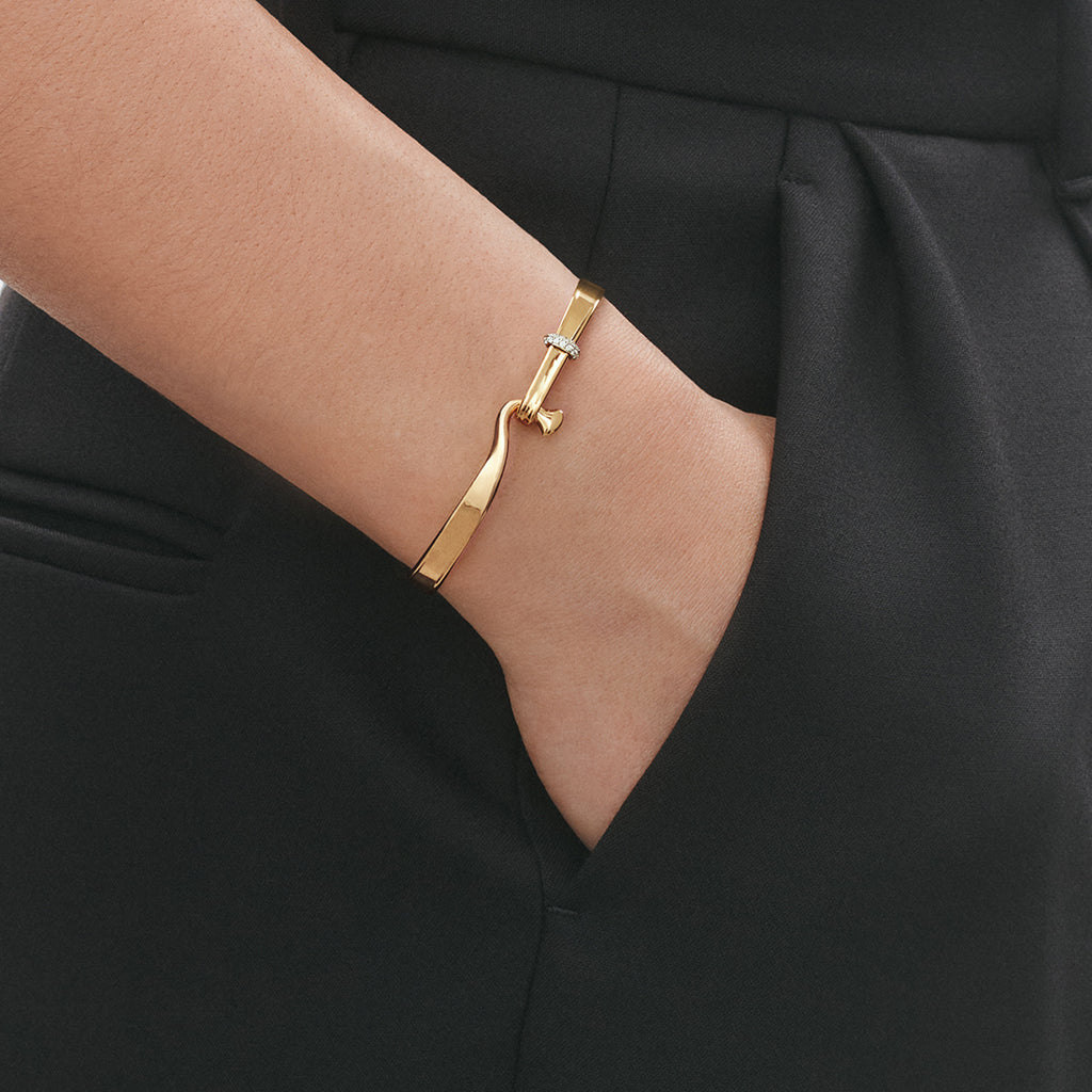 Georg Jensen Torun armring, gull med diamanter