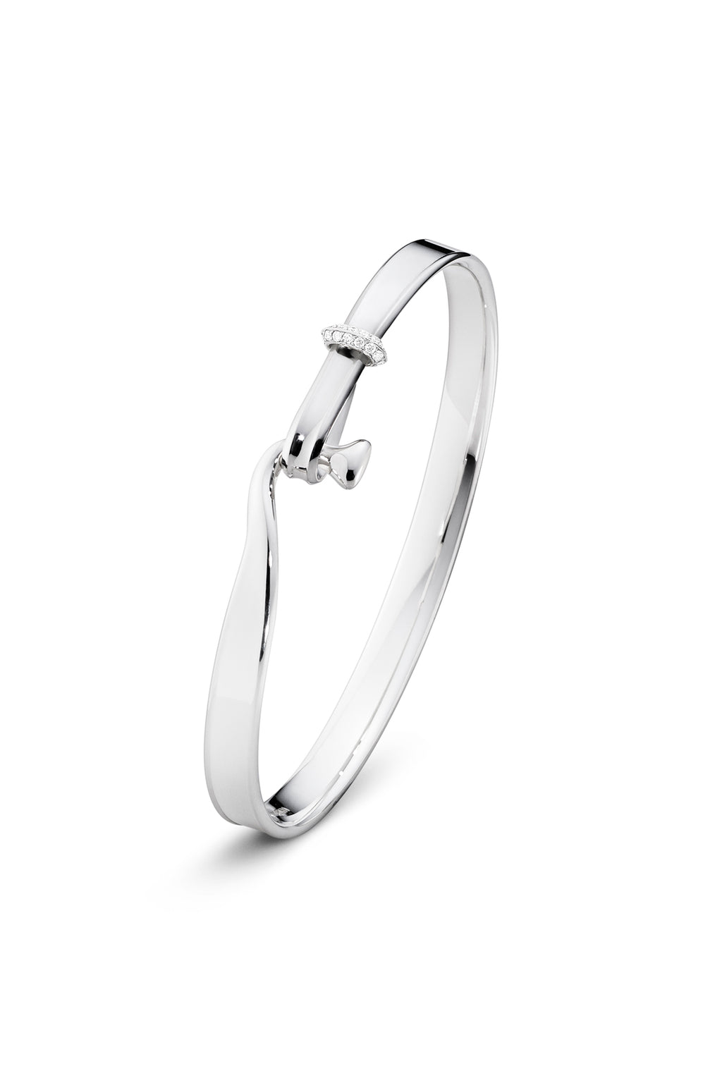 Georg Jensen Torun armring, sølv med diamanter