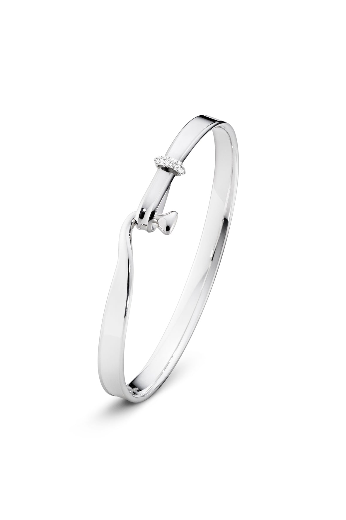 Georg Jensen Torun armring, sølv med diamanter