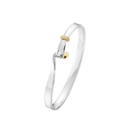 Georg Jensen Torun armring, sølv med gull og champagnefarget diamanter