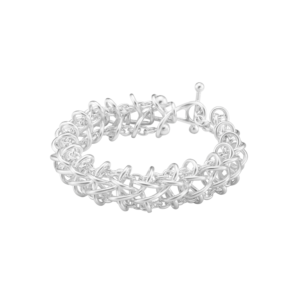 Georg Jensen Weft dobbelt armbånd, sølv 