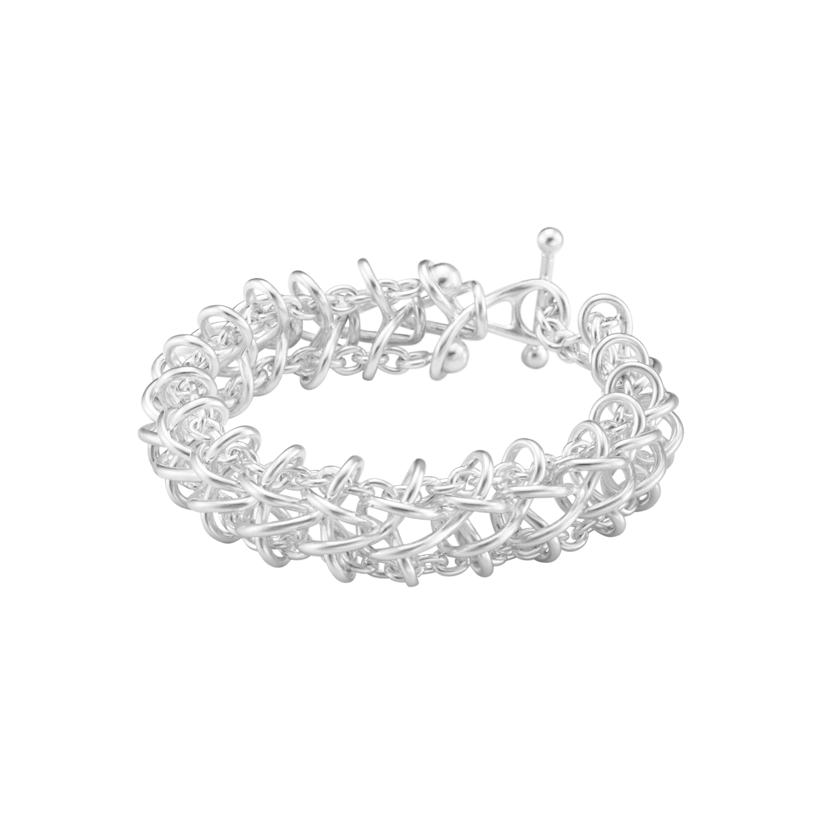 Georg Jensen Weft dobbelt armbånd, sølv 