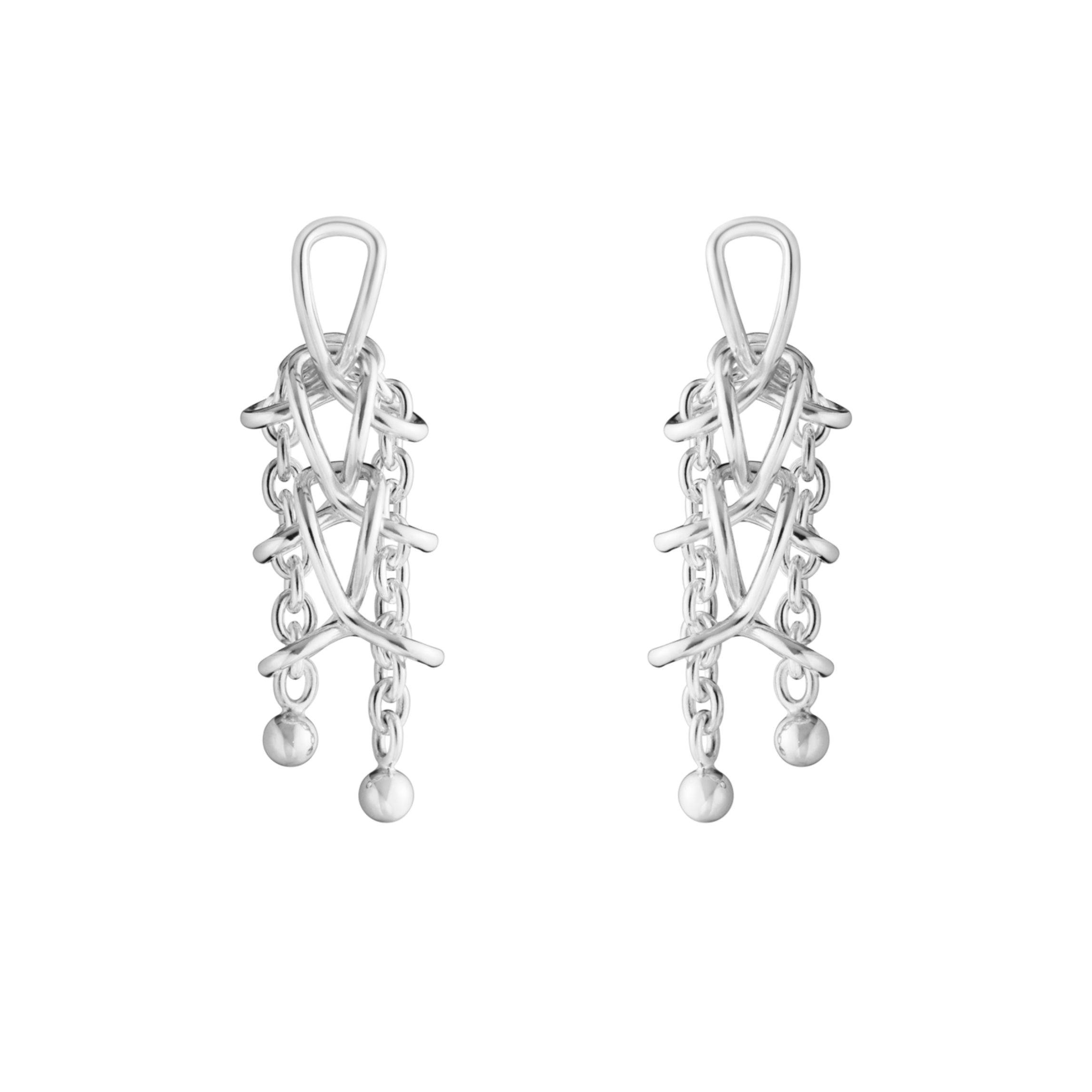 Georg Jensen Weft doble øredobber, sølv