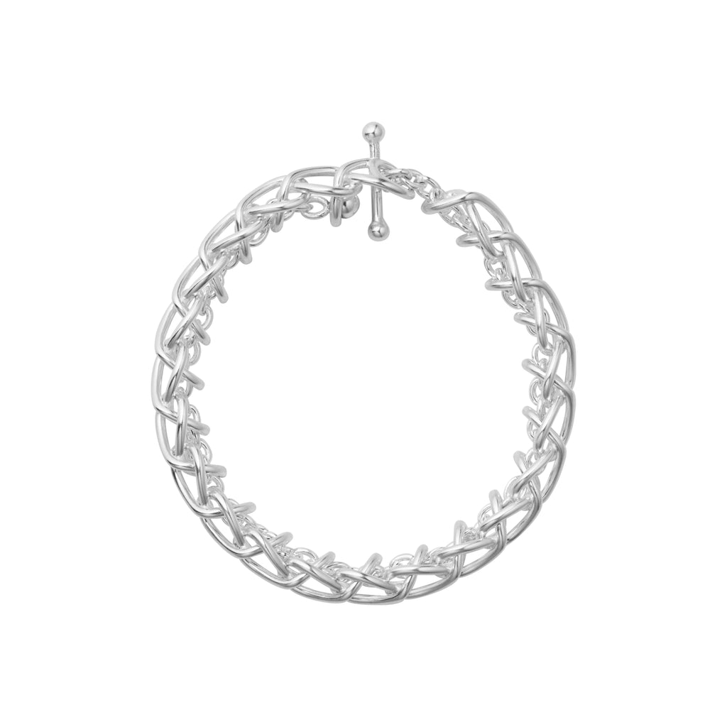Georg Jensen Weft enkelt armbånd, sølv 