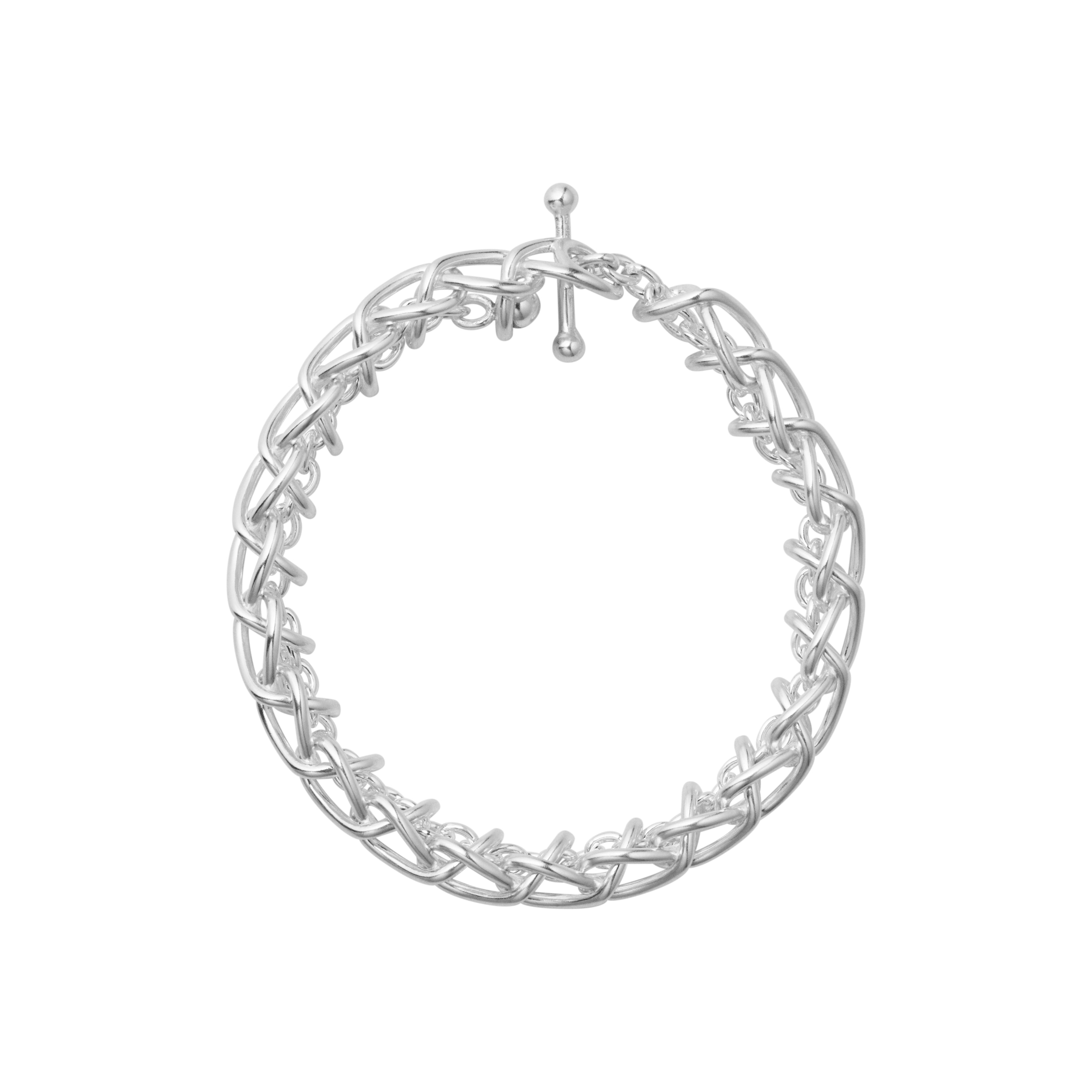 Georg Jensen Weft enkelt armbånd, sølv 