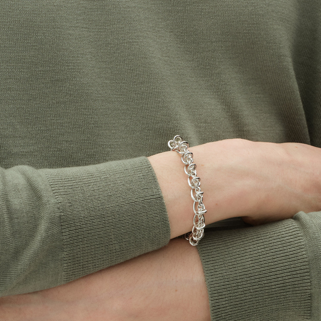 Georg Jensen Weft enkelt armbånd, sølv 