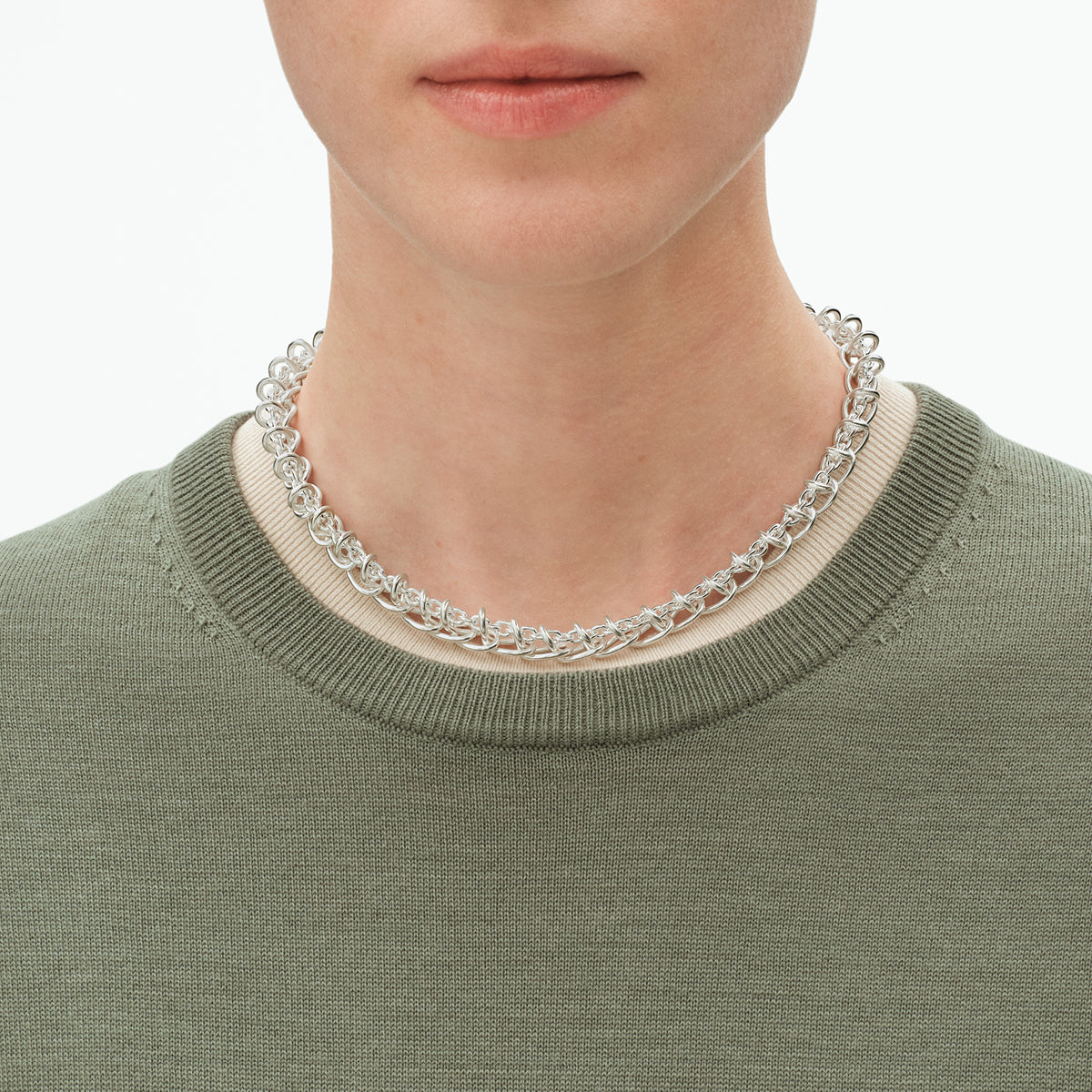 Georg Jensen Weft halskjede, sølv