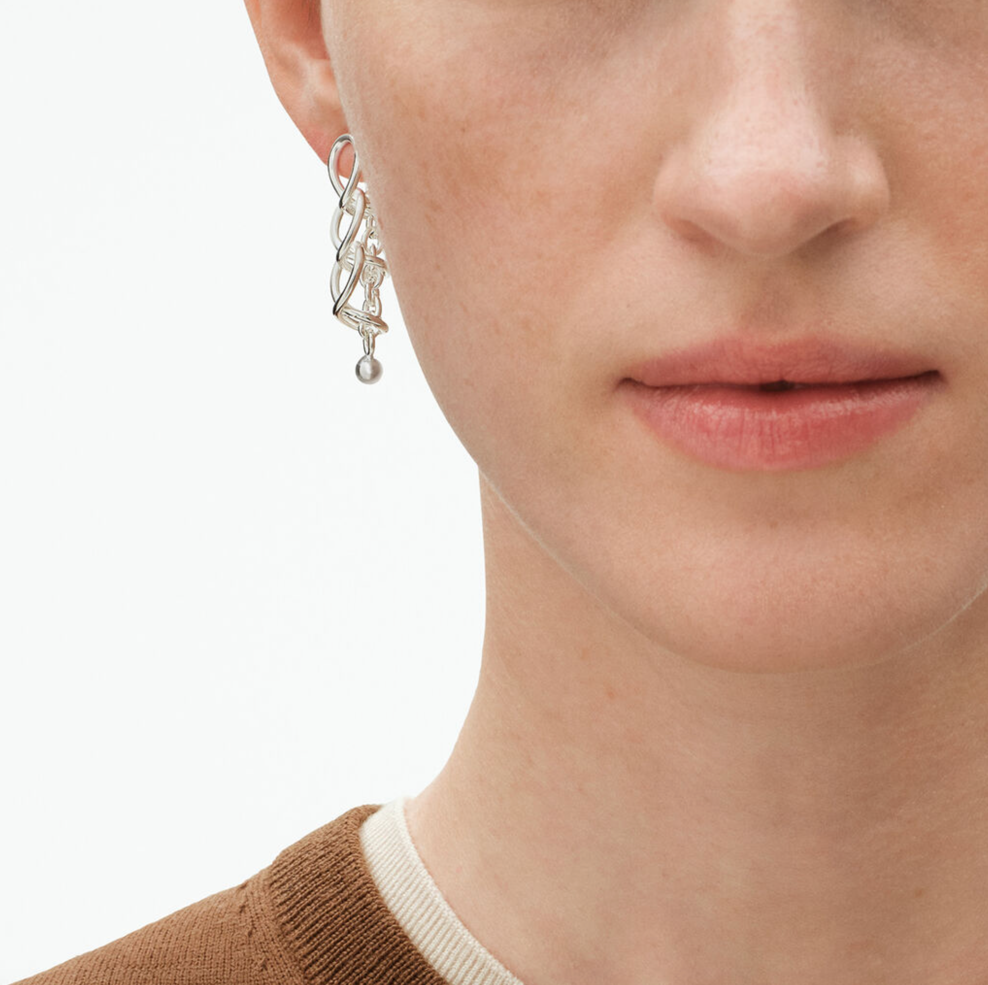 Georg Jensen Weft øredobber, sølv