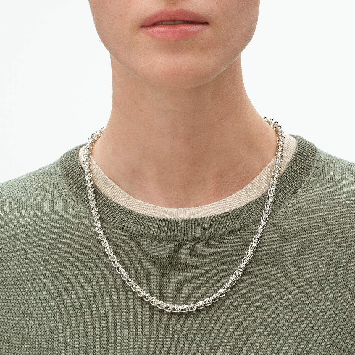Georg Jensen Weft smalt halskjede, sølv
