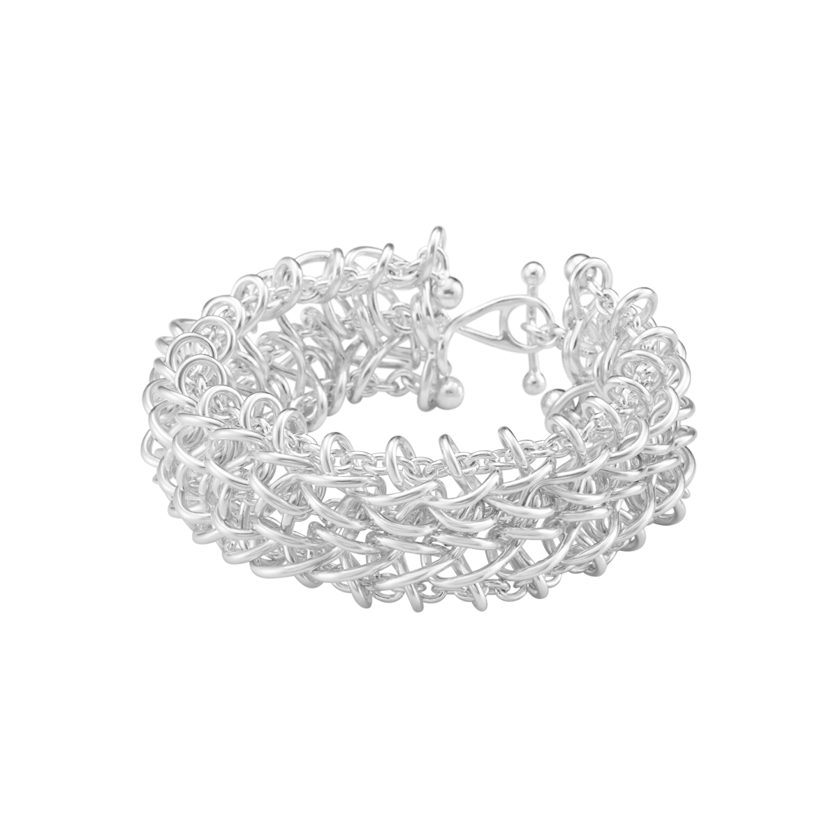 Georg Jensen Weft tredobbelt armbånd, sølv