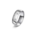 Giftering 6 mm med diamantdryss, hvitt gull