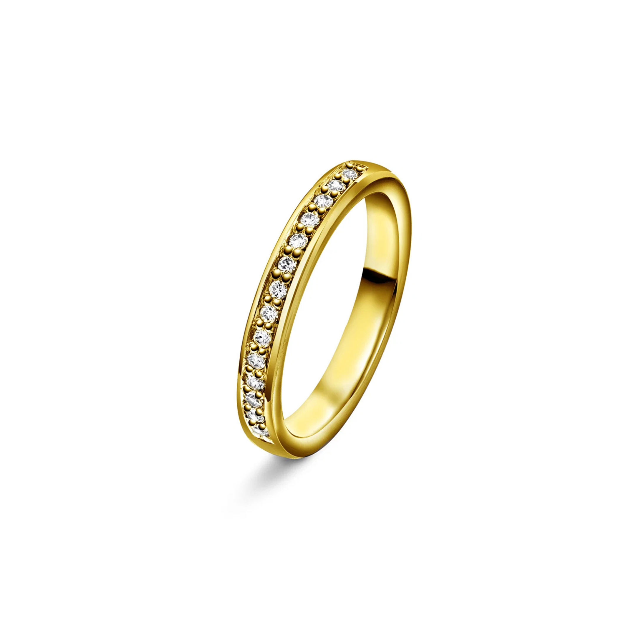 Giftering med diamanter 3 mm, gull