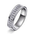 Giftering med diamanter 5 mm, hvitt gull