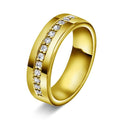 Giftering med diamanter 6 mm, gull