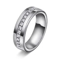 Giftering med diamanter 6 mm, hvitt gull