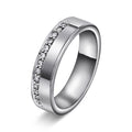 Giftering med diamanter 6 mm, hvitt gull