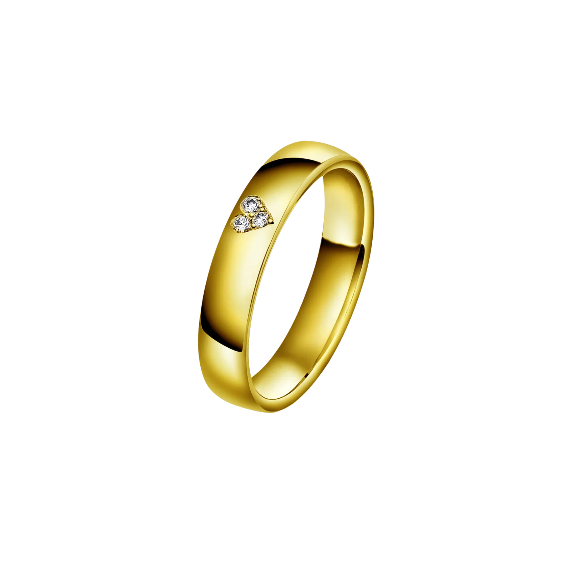 Giftering med diamanthjerte 4 mm, gull