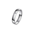 Giftering med diamanthjerte 4 mm, hvitt gull