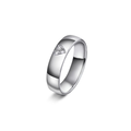 Giftering med diamanthjerte 5 mm, hvitt gull