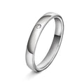Giftering med én diamant 3 mm, hvitt gull