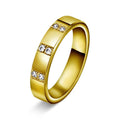 Giftering med seks diamanter 4 mm, gull