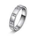 Giftering med seks diamanter 4 mm, hvitt gull