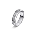 Giftering med diamanter 5 mm, hvitt gull