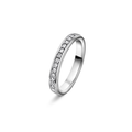 Giftering med diamanter 3 mm, hvitt gull