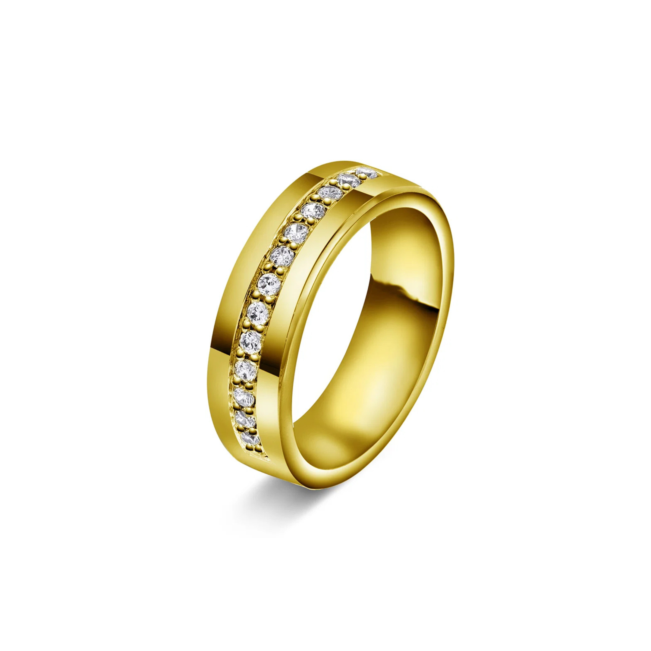 Giftering med diamanter 5 mm, gull