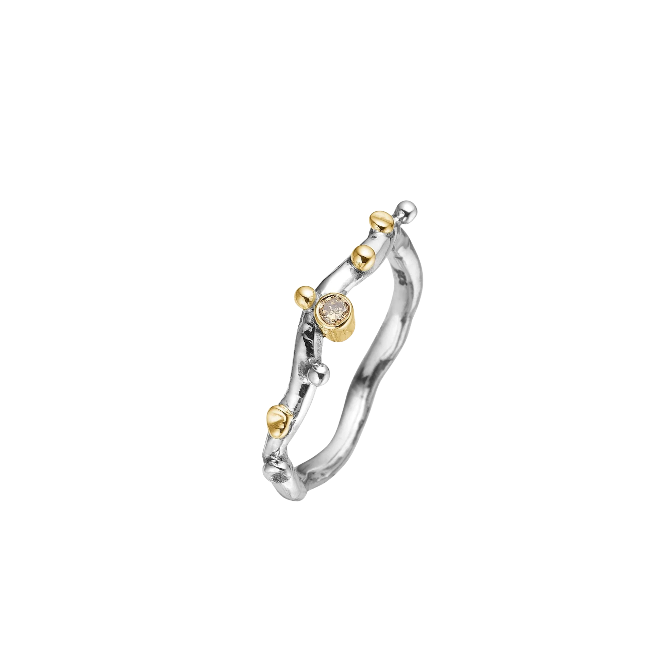 Grace Single ring, sølv med diamant