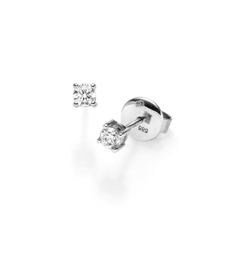 Gullhagen 4-klo øredobber, hvitt gull med diamanter 0,16ct tw.si.
