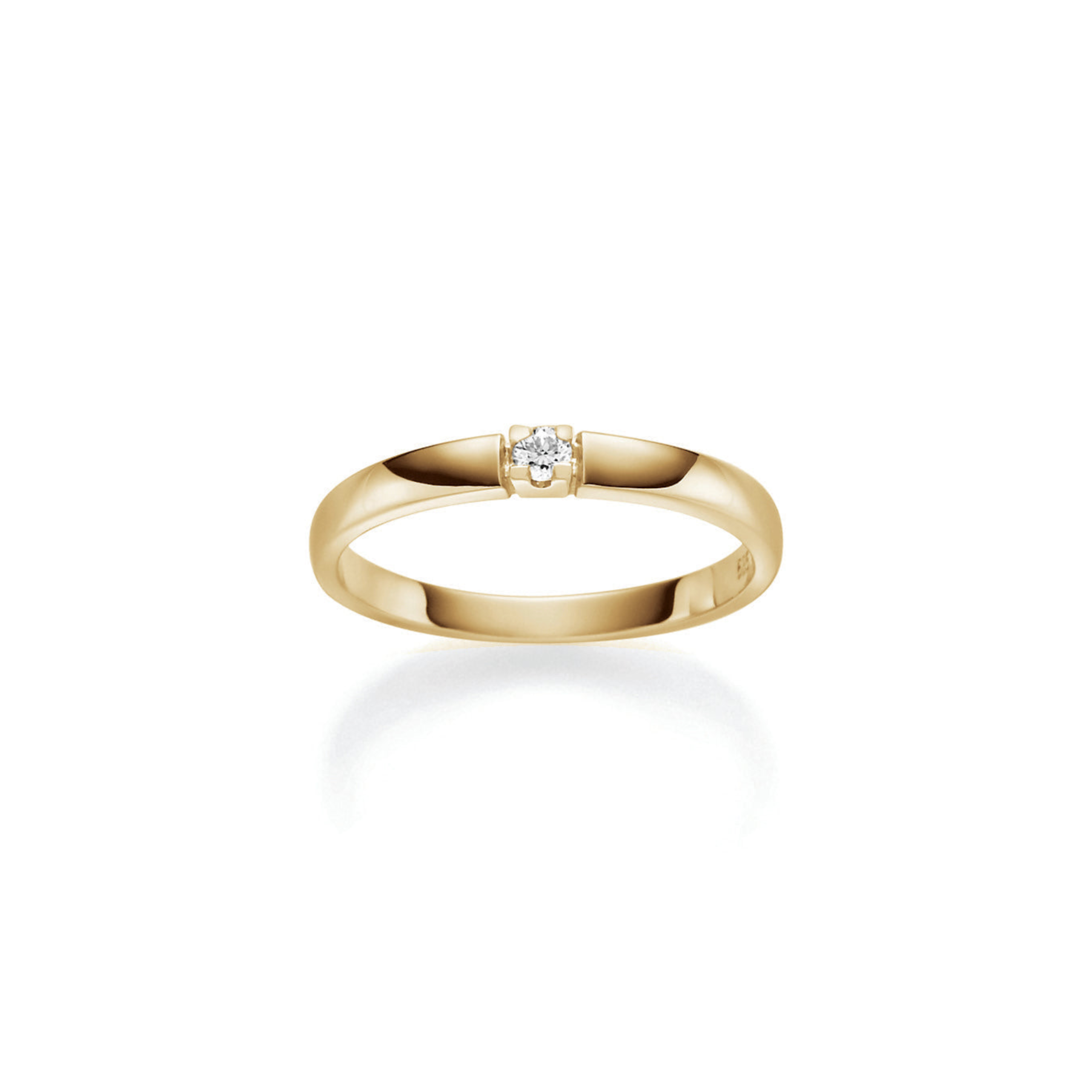 Gullhagen Alliansering, gull med diamant 0,05ct TW.SI