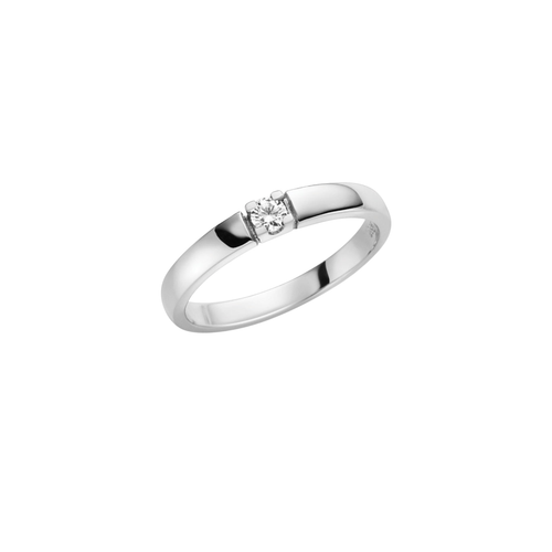 Gullhagen Alliansering, hvitt gull med diamant 0,10ct TW.SI