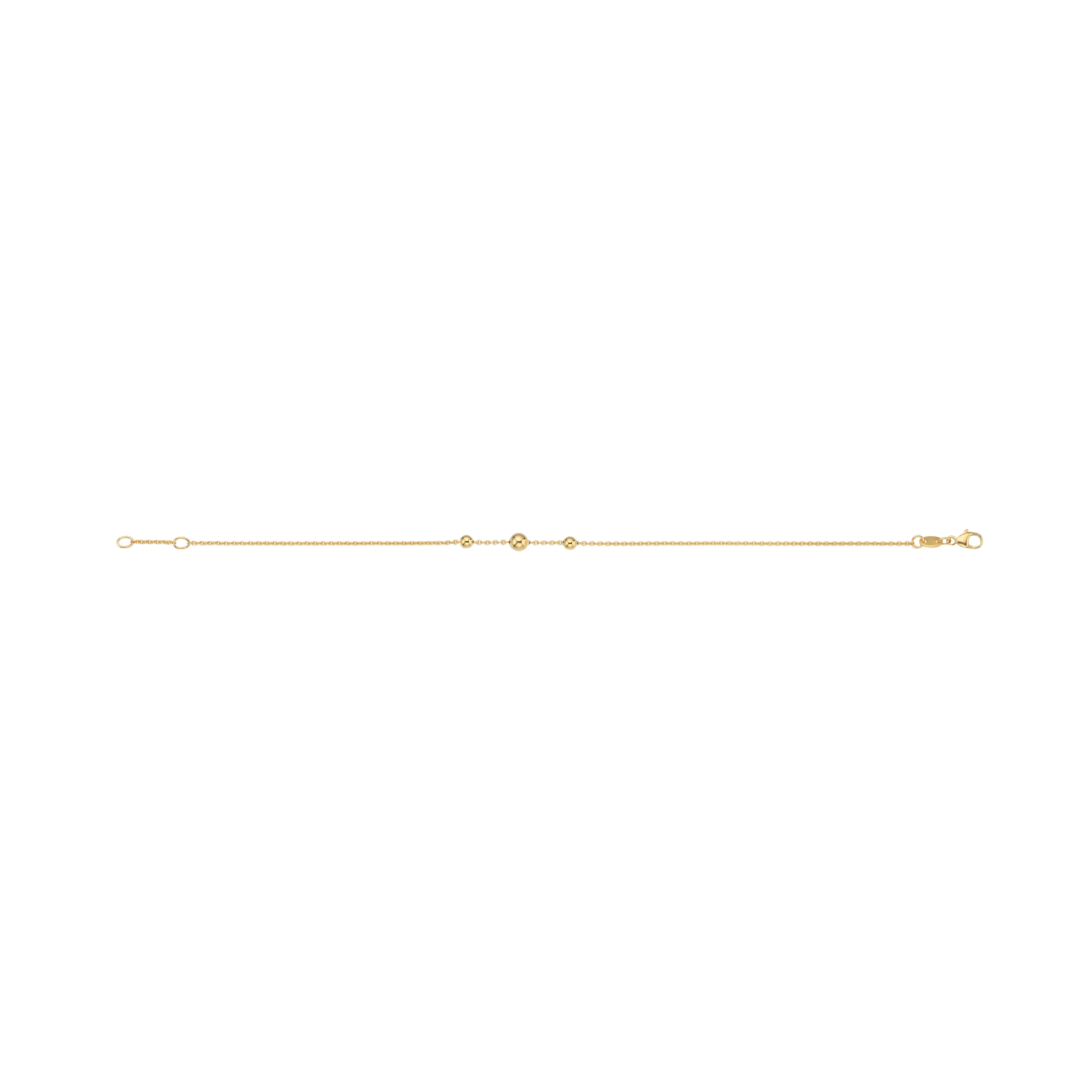Gullhagen Armbånd med 3 kuler, gull