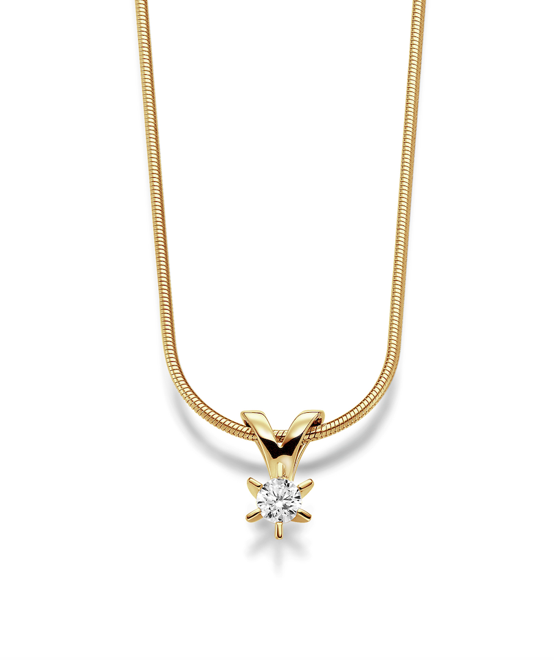 Gullhagen Carola anheng, gull med diamant 0,15ct tw.si.