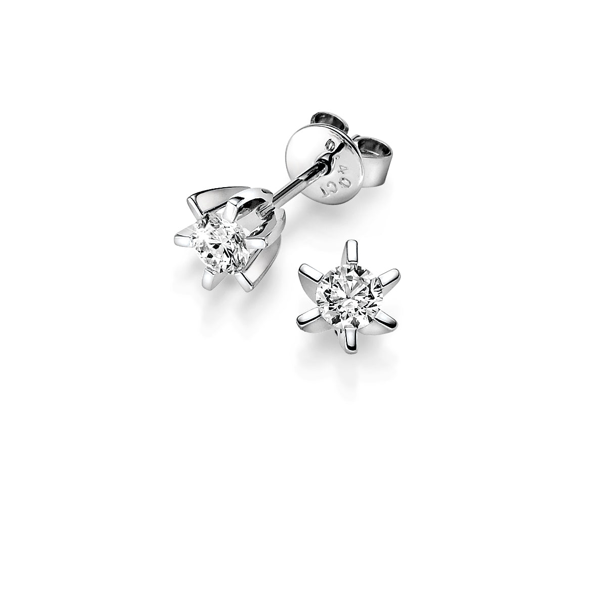 Gullhagen Carola øredobber, hvitt gull med diamant 0,40ct tw.si.