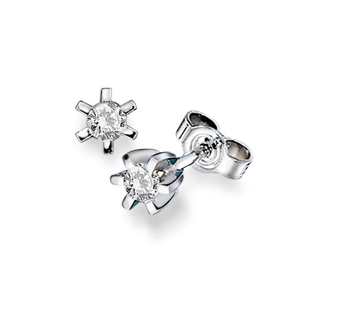 Gullhagen Carola øredobber, hvitt gull med diamant 0,50ct tw.si.