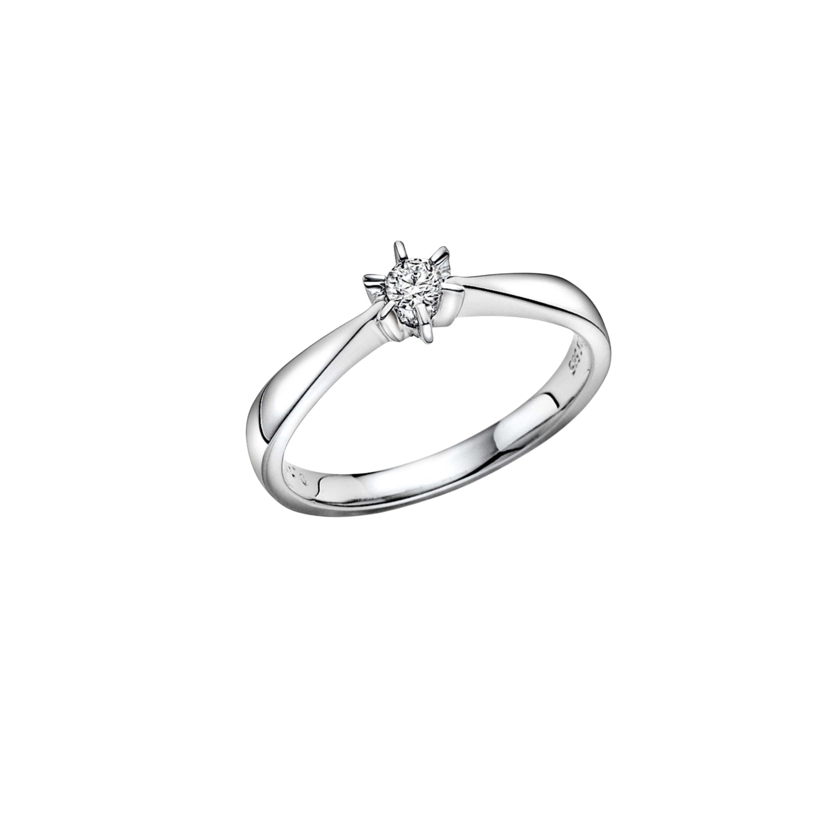 Gullhagen Carola ring, hvitt gull med diamant 0,10ct tw.si.