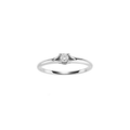 Gullhagen Hjertering, hvitt gull med diamant 0,10ct tw.si.