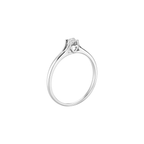 Gullhagen Hjertering, hvitt gull med diamant 0,10ct tw.si.2