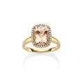 Gullhagen Ring, gull med Morganite og diamanter