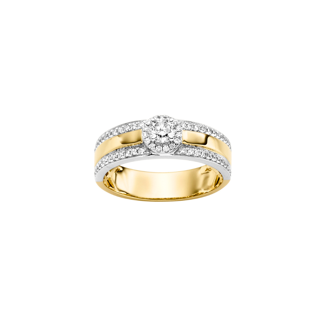 Gullhagen Ring, gull med diamanter 0,34ct tw.si