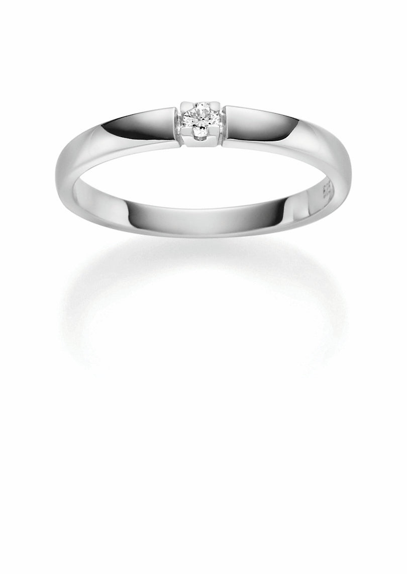 Gullhagen Ring, hvitt gull med diamant 0,05ct 