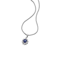 Gullhagen Rosett anheng, hvitt gull med safir og diamanter 0,14ct tw.si.