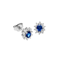 Gullhagen Rosett øredobber, hvitt gull med safir og diamanter 0,18ct tw.si.