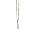 Heiring Anheng med hvit månesten, rhodinert sølv