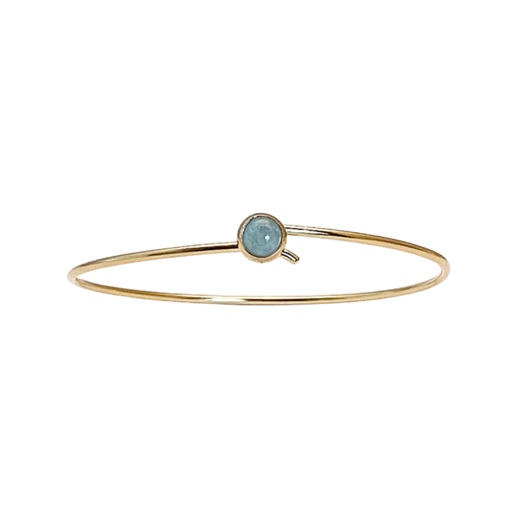 Heiring Heiring Forgylt Koulè armbånd med 6mm Aquamarin