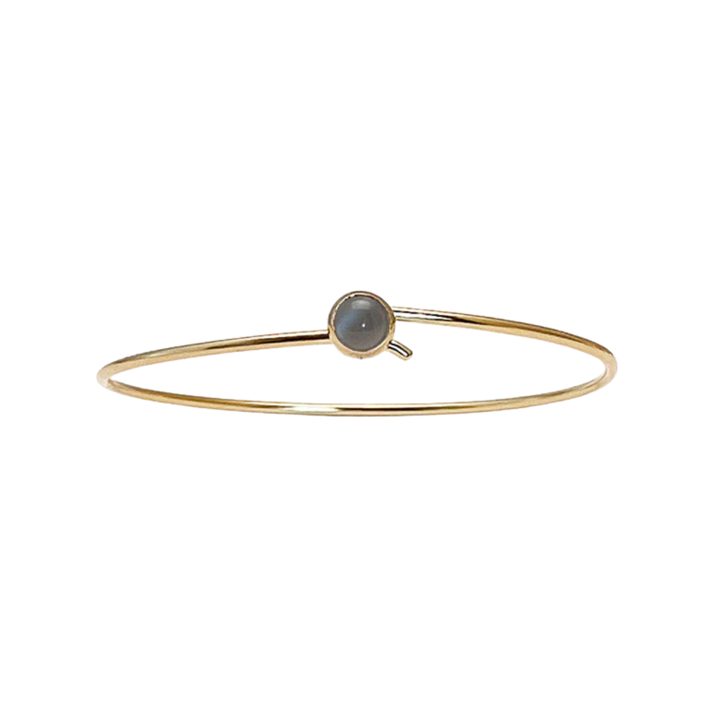 Heiring Heiring Forgylt Koulè armbånd med 6mm Grå Månesten